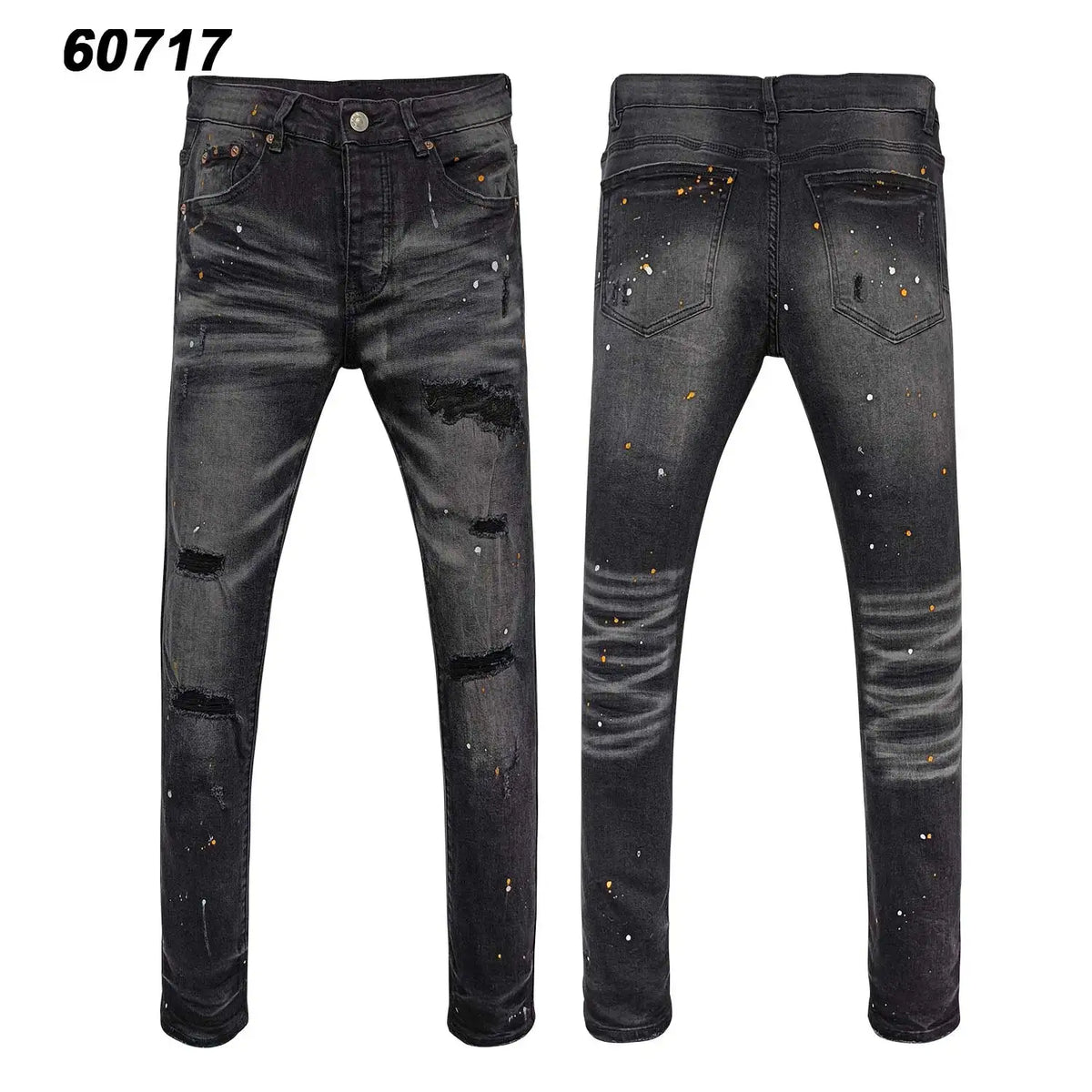 Wholesale Streetwear Jeans Pleated Tapered Trousers Men Elastic Damaged Beggi Pants Slim Fit Jeans