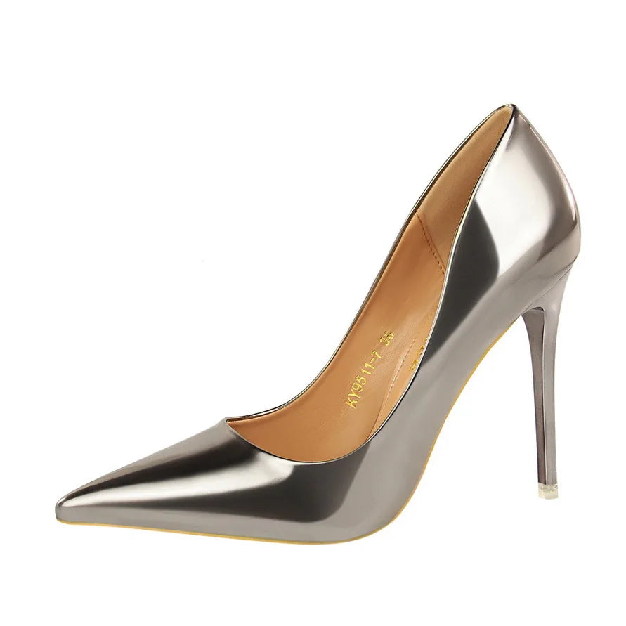 Anti-Slip High Top Low Moq Pumps Fashion High Heels Summer High Heel Wholesale Latest Spring Ladies Golden Pump Shoes