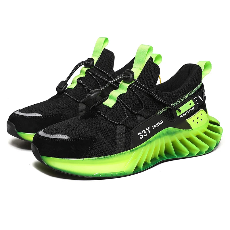 Mesh Fashion Sports Athletic Sneakers Slip on Mesh Fashion Sneakers Sports Shoes Trendy Blade Running Shoes for Men