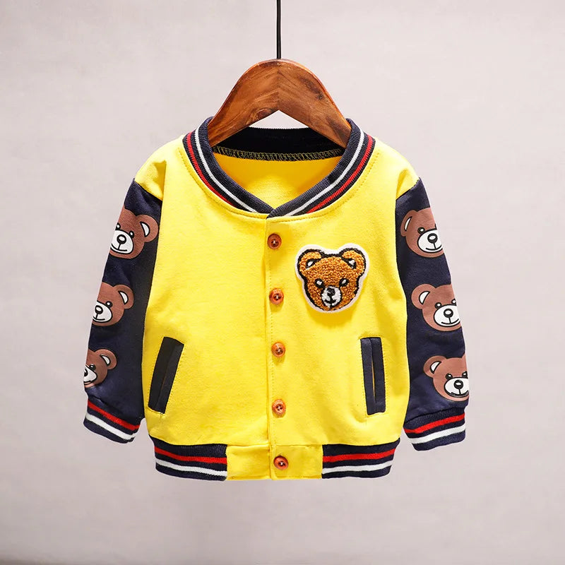 New Spring Autumn Baby Girls Boys Clothes Children Cotton Cartoon Jacket Toddler Fashion Sports Costume Infant Kids Sportswear