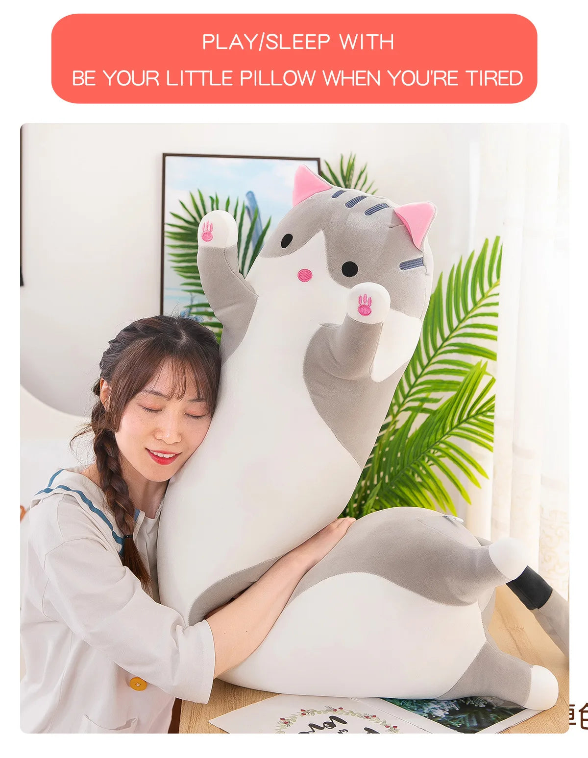 Fast Shipping 130 cm Baby Kids Pillow Toys Soft Cat Large Size Super Soft Stuffed Animal Toys
