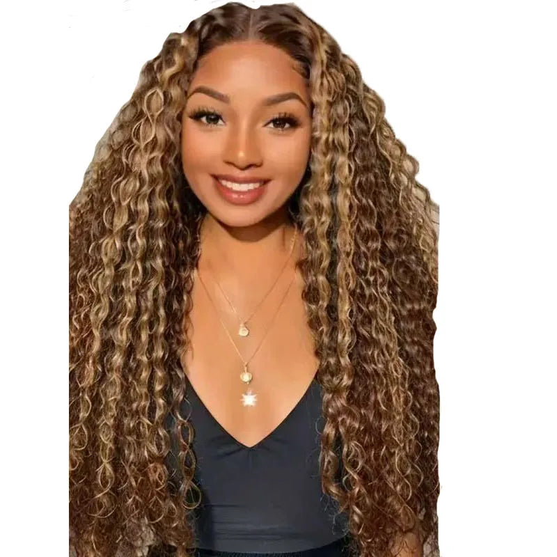 Hot Sale  in Front  Lace 13*4 Wig Black Piano Long Little Curly Hair Fashion Women wigs in Africa and America Selling