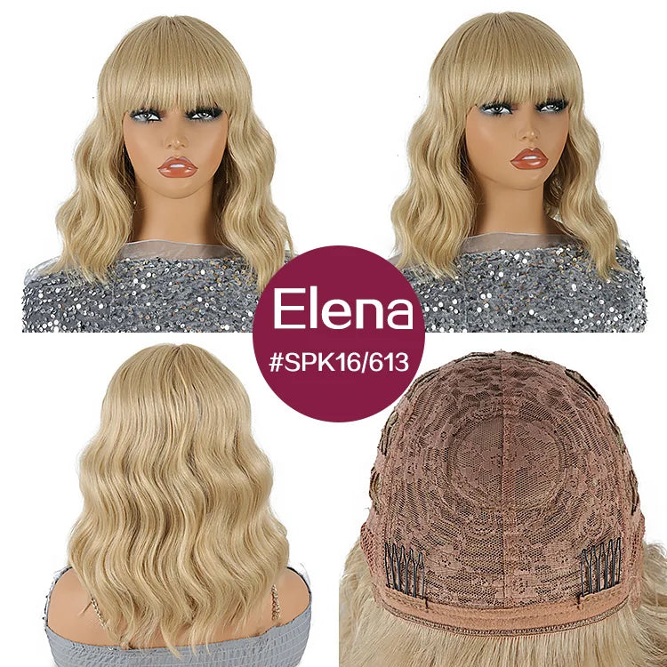 Julianna Hair Premium Heat Resistant Platinum Blonde High Quality Blonde Synthetic Wigs With Bangs