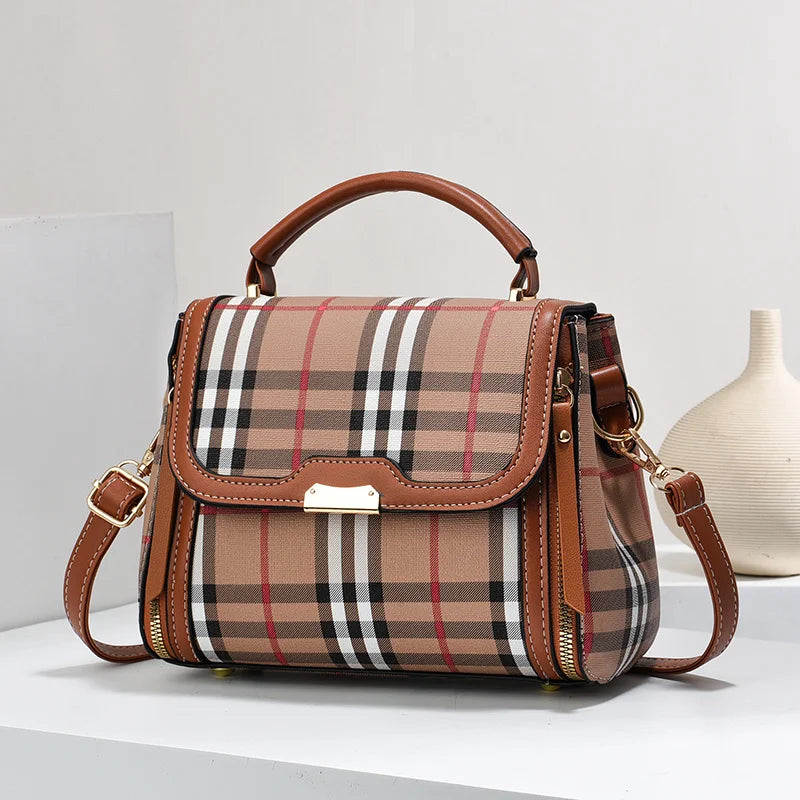 2024 New Contrast Color Small Bag Lingge Trendy Versatile One Shoulder Casual Crossbody Bag19907