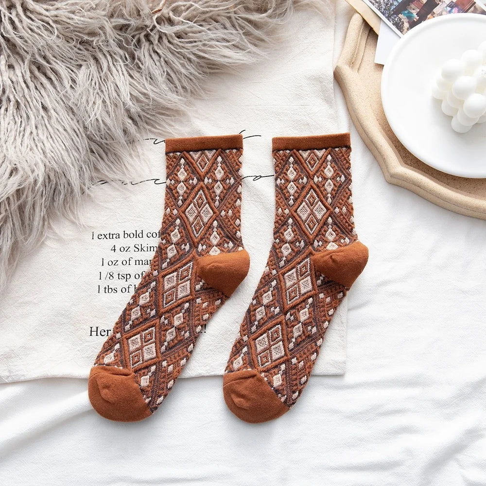 Classical Women's Socks Flowers Dress Socks Girl's Famale Cute Sock Spring And Autumn Socks Women Fashion Cute Socks 1pair ws203