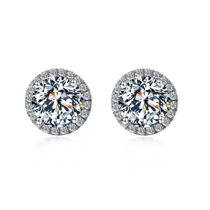 Handmade Diamond Jewelry set Real 925 Sterling Silver Bijou Party Wedding Earrings Necklace For Women Bridal Moissanite Jewelry