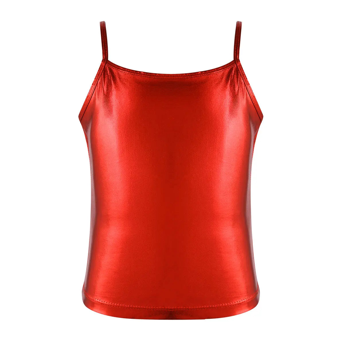 Kid Girl Sparkly Sequin Camisole Hip Hop Jazz Dance Tank Tops Spaghetti Straps Workout Gymnastics Vest Shirt Performance Costume