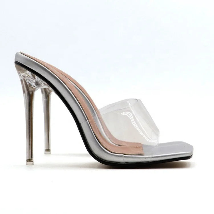 Y Wholesale Fashion Summer High Heels Trendy Women's Dress Casual Heeled Sandals Shoes Designer Slippers for Women and Ladies