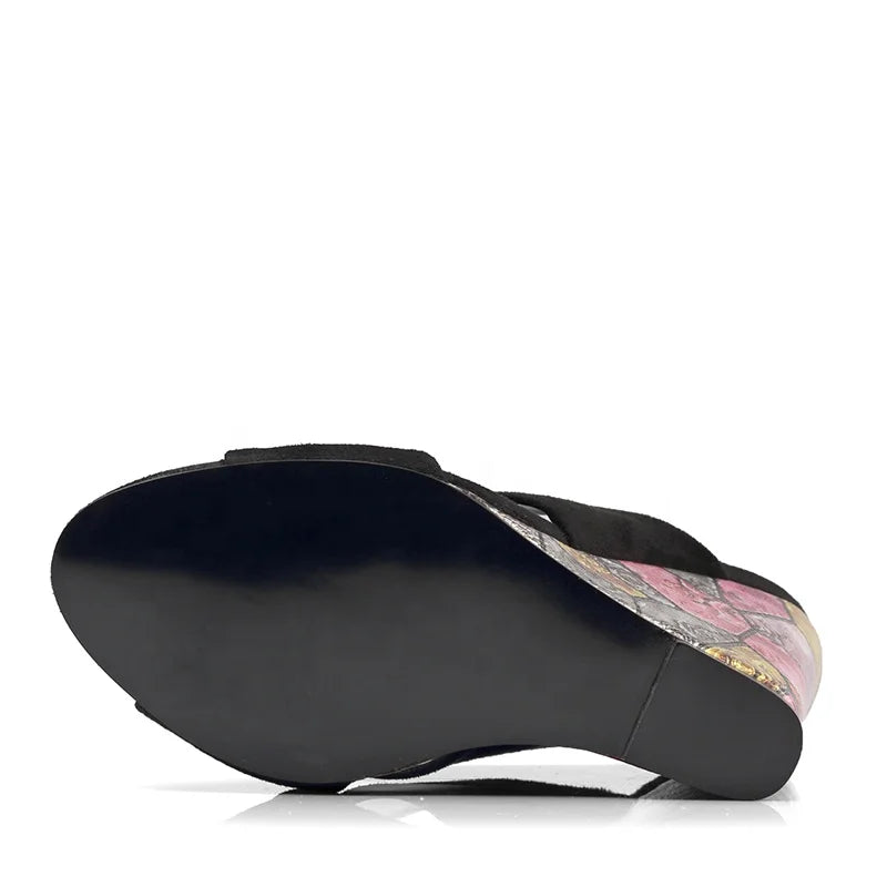 Women Wedge Sandals High Heel Mules Summer Wedges Ladies Plus Size Heels Shoes