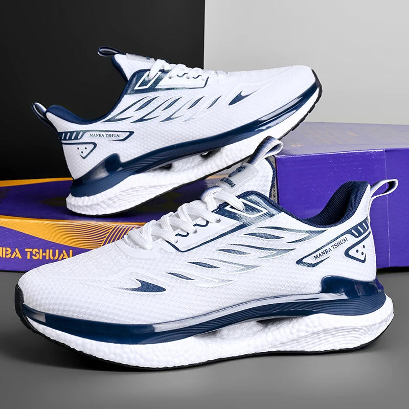 Brand Logo Custom Bubble Sole Casual Street Shock Absorbing Breathable Walking Running Shoes Men Sneakers