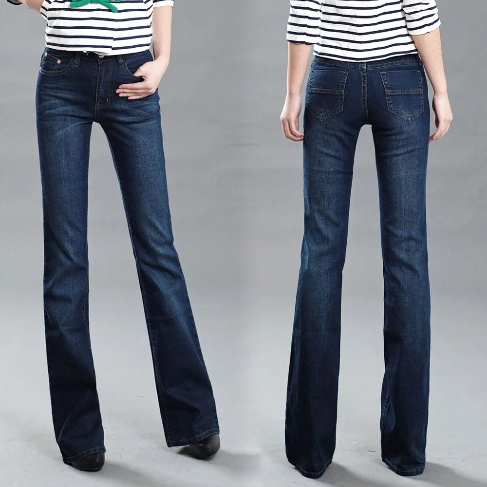 2026 High-Quality Women's Spring/Summer Mid Waist Micro Flared Jeans Fashionable And Comfortable Casual Pants