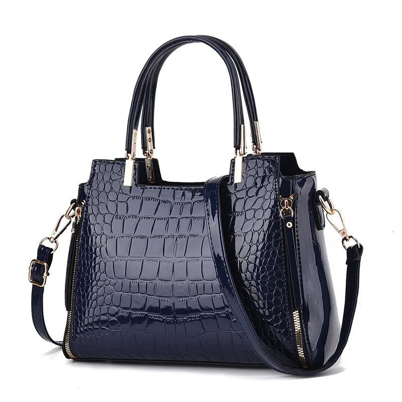 2024 New Crocodile Pattern Large Capacity Versatile Fashion Retro Simple Elegant Temperament Women's Shoulder Bag