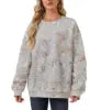 Women's Camouflage Sports Knit Shirt Maple Leaf Print Sweaters Oversized Loose Casual Sweater Large Size