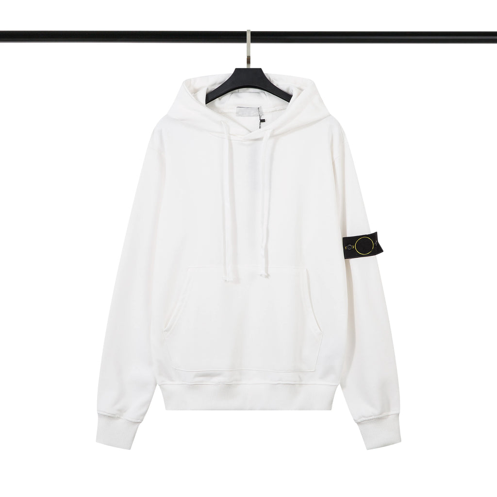 High Quality Men Heavyweight Cotton Terry Sweatshirts Badge Pullover