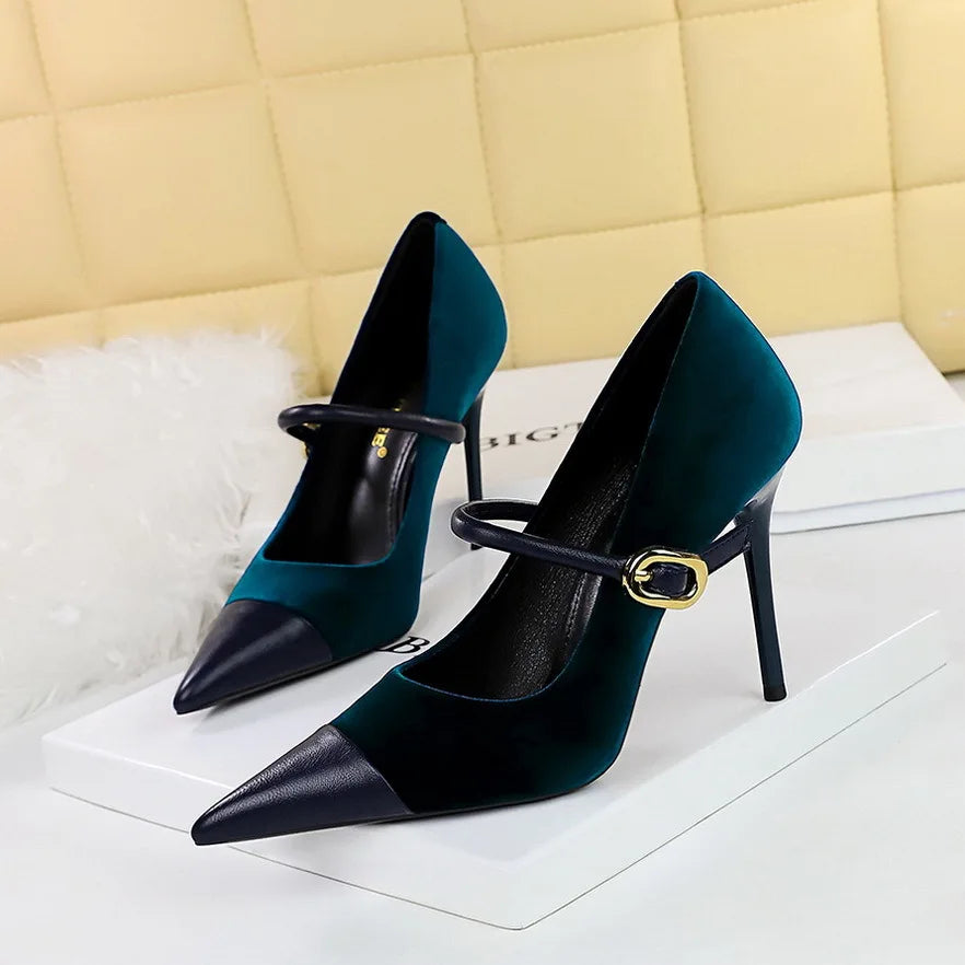 Sandales Talon Femme Pointed Toe Office Shoes Women Slide New Design Fancy High Heels