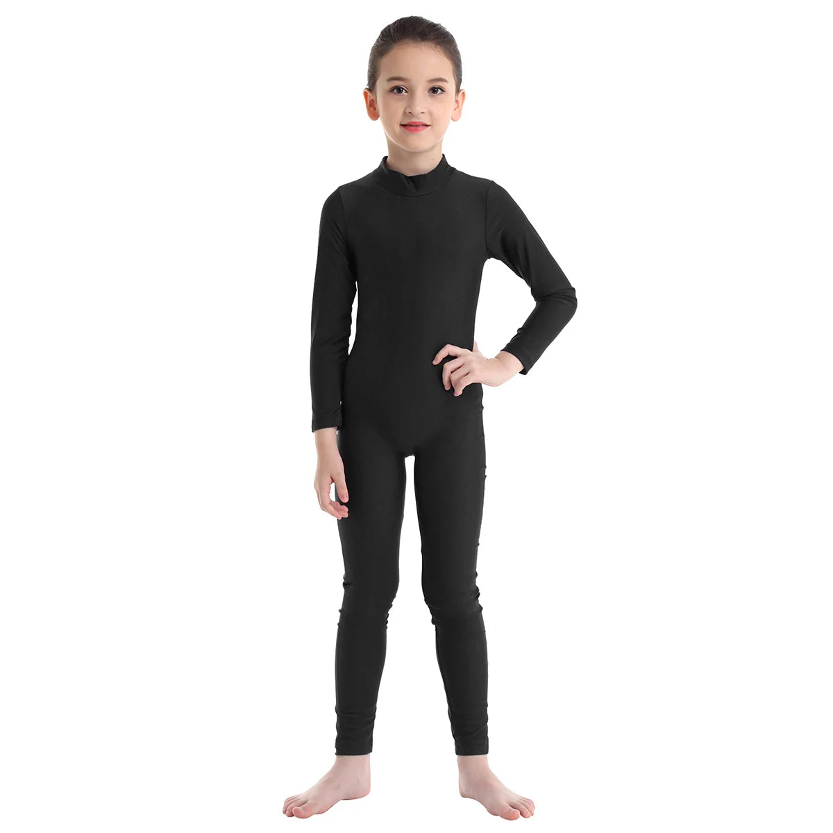 Kids Girls Full Body Suit Gymnastics Bodysuit Ballet Dance Jersey Leotard Jumpsuit Sports Unitard Children Dancewear Sportwear