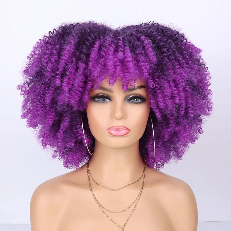 Cheap Price French Kinky Curl Curly Wig Neutral Short African for Cosplay Synthetic High Temperature Fiber Black Women's Wig