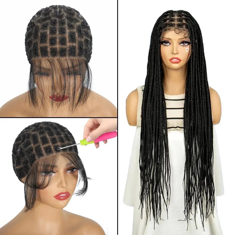 Braided Wig Cap for Sewing Crochet Braids Full Double Lace Wigs Brazilian Hair Baby Hair Crochet Wigs Caps for Women