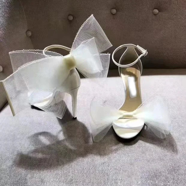 Brand New Designer 2025 Wedding Sandals Women Big Bow Knot Dress Party Fashion Sexy Ladies Shoes Pumps High Heels