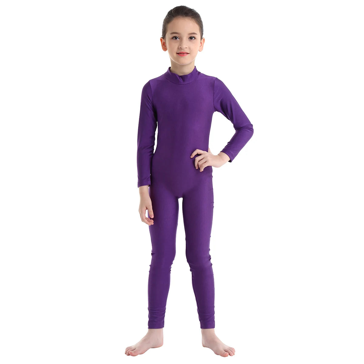 Kids Girls Full Body Suit Gymnastics Bodysuit Ballet Dance Jersey Leotard Jumpsuit Sports Unitard Children Dancewear Sportwear