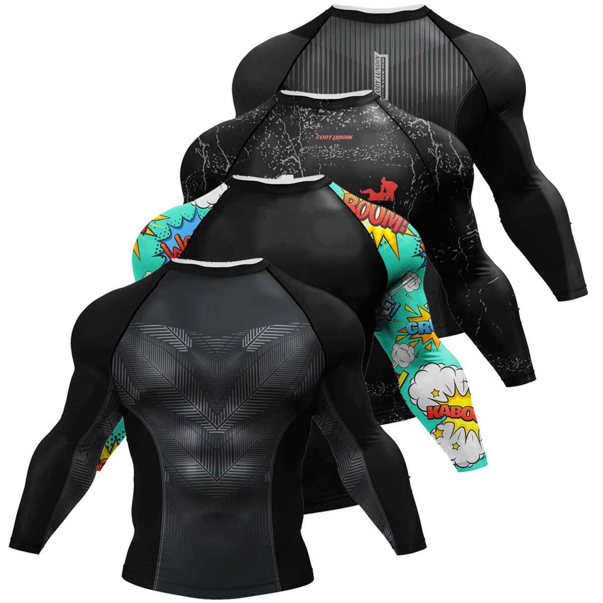 Custom Sublimated Jiu Jitsu Rashguard Long Sleeve MMA BJJ Compression Shirt with Surf Logo Wholesale for Men