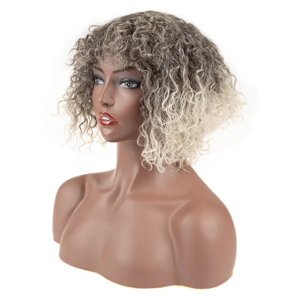 Afro Kinky Curly Wig Sleek Wholesale Factory Supplier High Temperature Heat Resistant Cosplay Kinky Curl Synthetic Hair Wigs