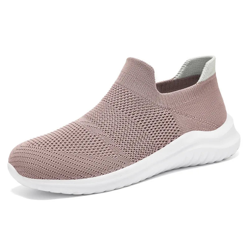 Breathable Soft EVA Sole Custom Fly Mesh Upper Anti-Slip Light Weight Slip-On Spring Summer Autumn Winter Height Increasing