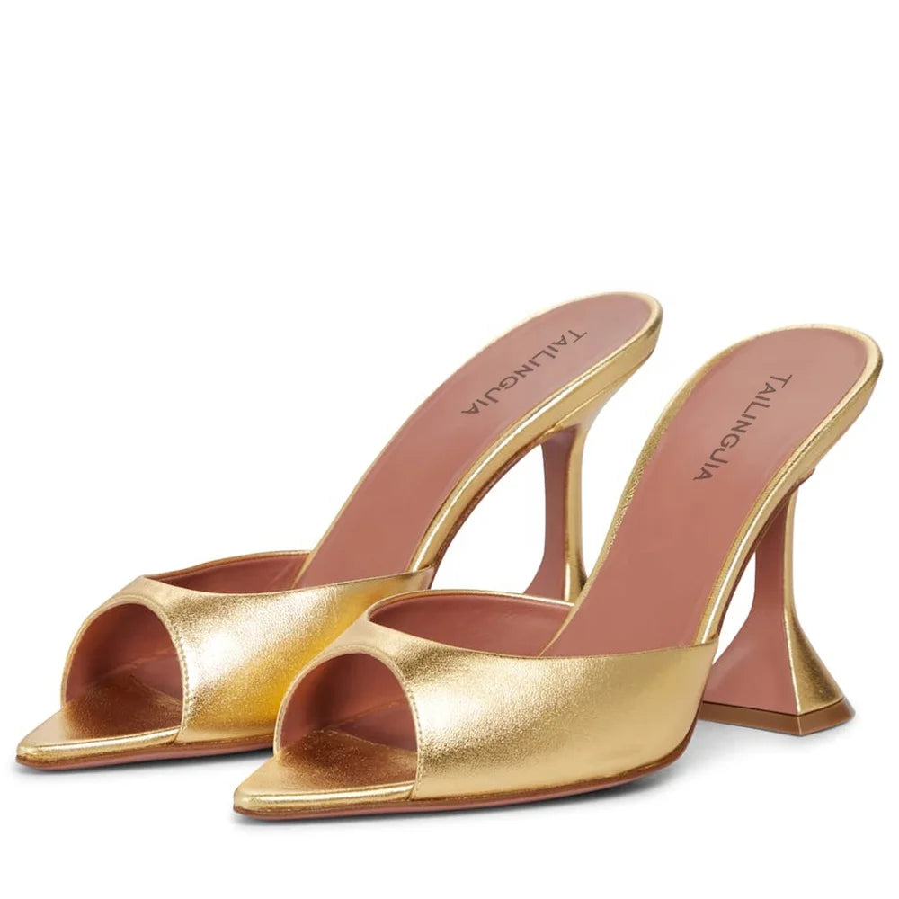 High Quality Pointed Toe Shoes Ladies High Heel Mules Womens Heels Heeled Sandals