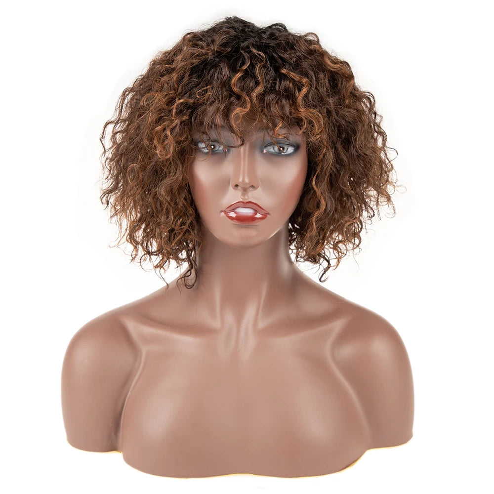 Afro Kinky Curly Wig Sleek Wholesale Factory Supplier High Temperature Heat Resistant Cosplay Kinky Curl Synthetic Hair Wigs