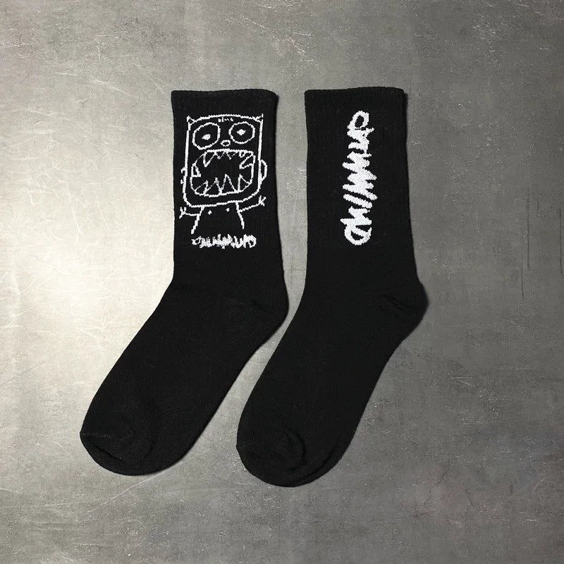 Anime Socks Men Women Couples Grimace Tall Hip hop Wild Happy Funny Street Fashion Cartoon Korean College Style Basketball Socks