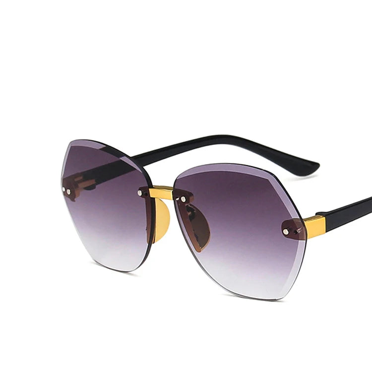New Fashion Sunglasses for Kids Punk Oversize irregular Frameless Polygon UV400 Glasses Children Oculos De Sol Masculino
