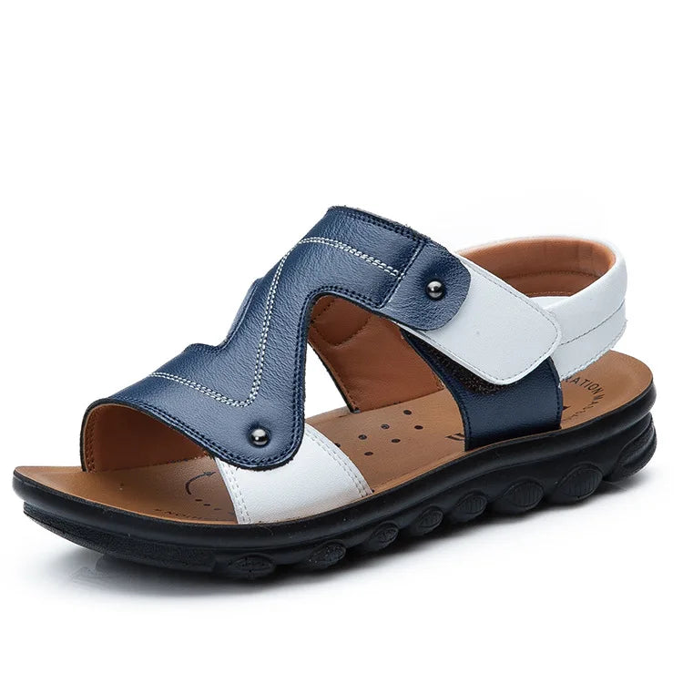 Children Sandals 2023 Summer New Fashion Boys Geniune Leather Sandals Kids Soft Bottom Non-slip Beach Sandals