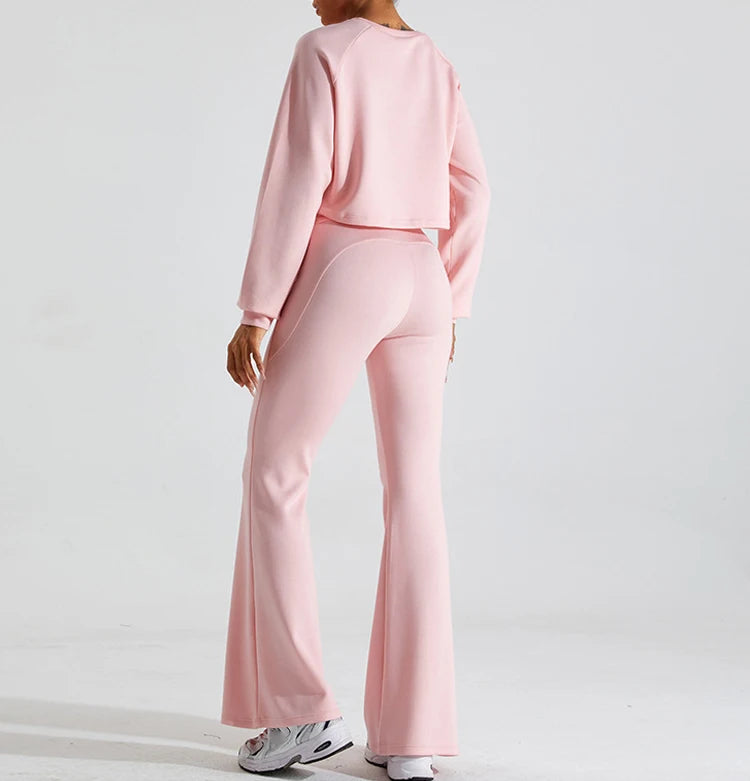 Customizable logo Women's New Long Sleeved Sports Set 2024 New Long Sleeved Leisure Sports Sweater and Pants Set