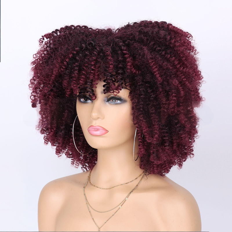 Cheap Price French Kinky Curl Curly Wig Neutral Short African for Cosplay Synthetic High Temperature Fiber Black Women's Wig