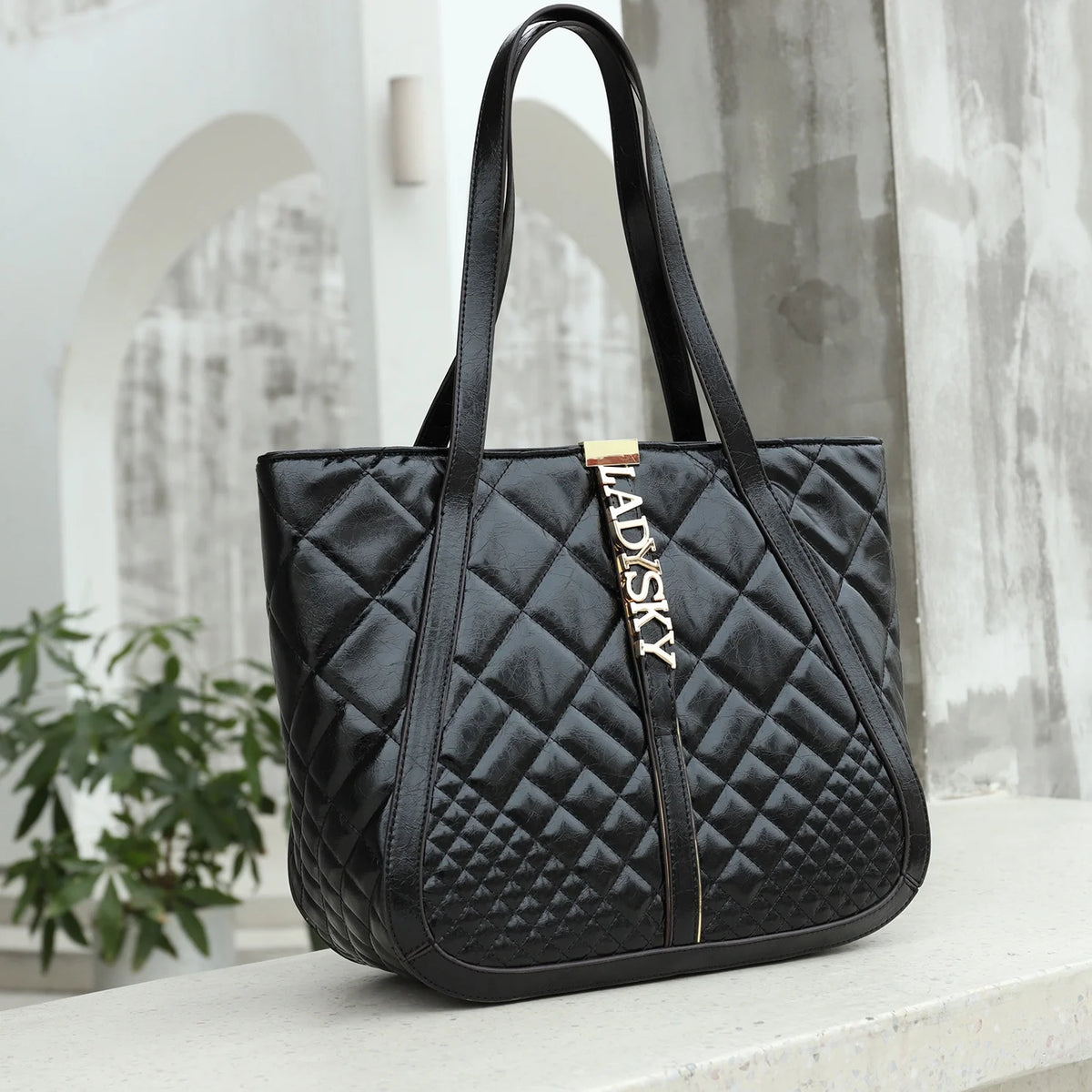 Top Product 2025 Ladysky Super Fiber Autumn Zipper Closure Fashion Ladies Shoulder Tote Bag Quality Factory Supplier 35