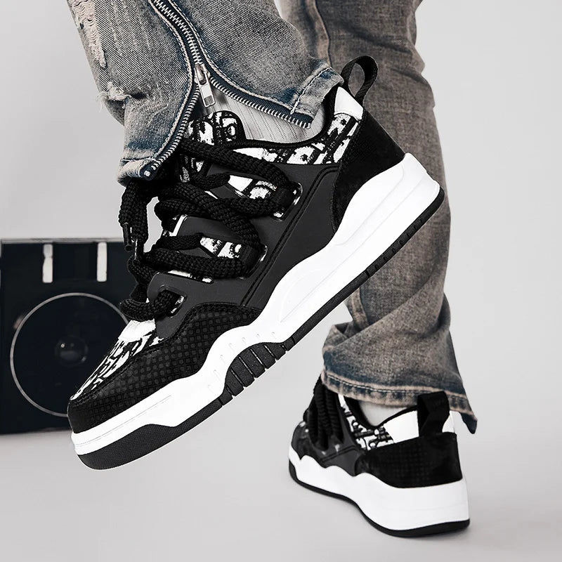 Greatshoes Mens Black Sneakers for Men, Custom Stylish Casual Sneakers Men,Sports Shoes for Men Skateboard Style Shoes