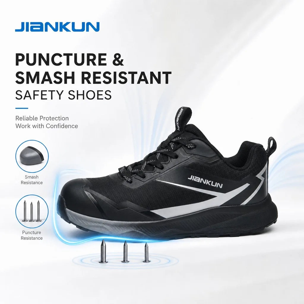 50% Off JIANKUN ASTM CE Certified Anti-static Factory Sports Shoes  Composite Toe Mesh for Midsole EVA Rubber Outsole Winter