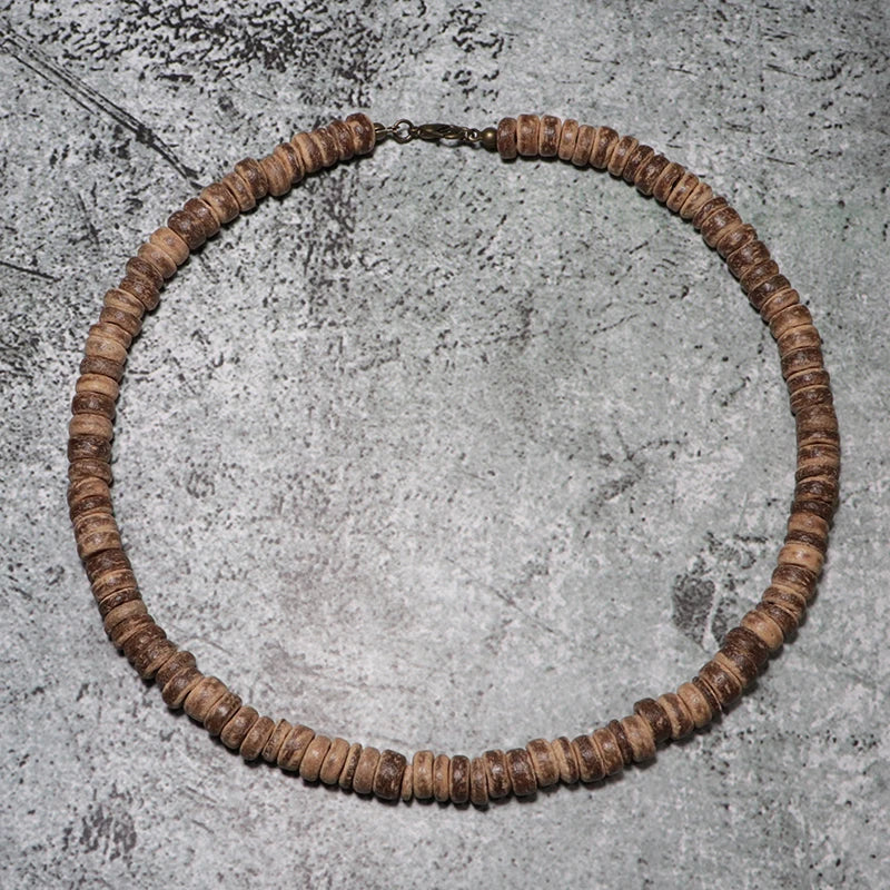 Men Necklace 100% Natural Wooden Collar Homme 18Inch Choker Colliers Hombre Yoga Meditation Jewelry Male Accessories Vintage