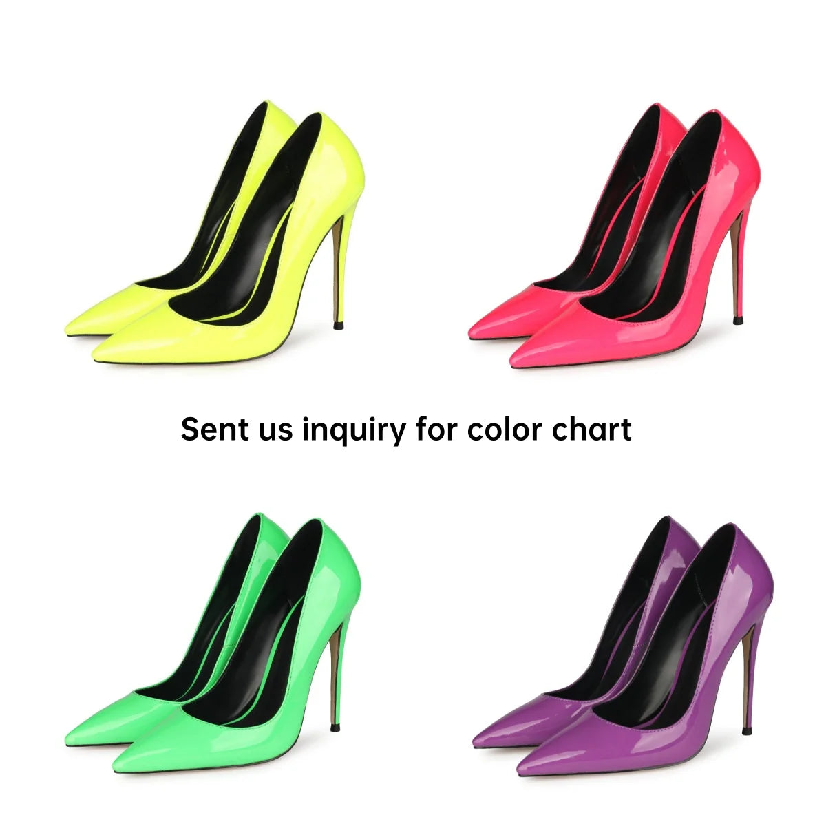 2021 Sexy Pointed Toe Jelly Patent Leather High Heels Pump Stilettos Sharp High Heels Dress Shoes for Women OEM Large Size 47