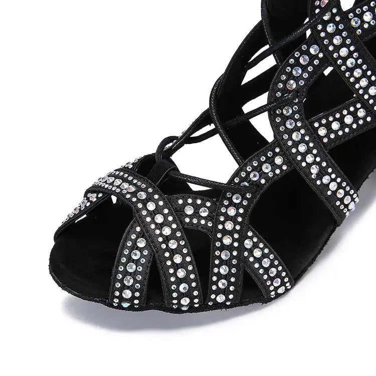 High Quality Comfortable Women's Summer Ballroom/Latin Dance Shoes with Air Cushion and PU Upper Fine High Heels for Girls