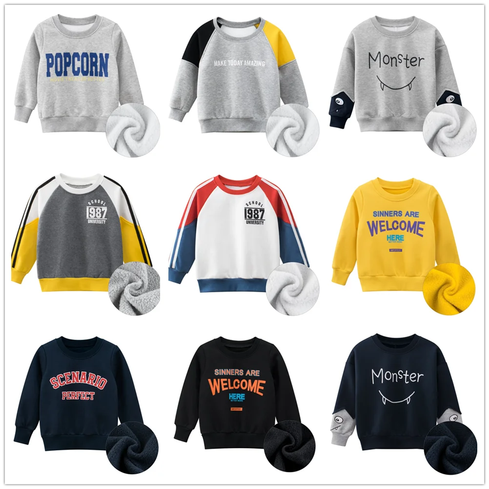 Kids Sweatshirts Coat Autumn Winter New Arrival for Boys & Girls Letter Print Sport Casual Outwear Children's Sweater Clothes