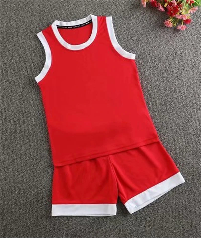 Blank Basketball Jersey Kids Adult Sports shirt Girls Breathable Quick-drying Sleeveless basketball clothing training suits