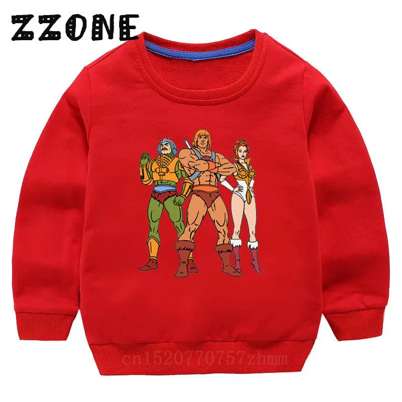 Children's Hoodies Kids Masters of The Universe He-Man Funny Sweatshirts Baby Pullover Tops Girls Boys Autumn Clothes,KYT5258