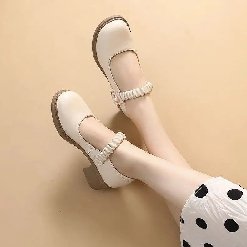 Women's Shoes 2025 Summer Casual Soft Mary Janes Shoes Women Elegant Low Heels Fashion Women Heels Shoes