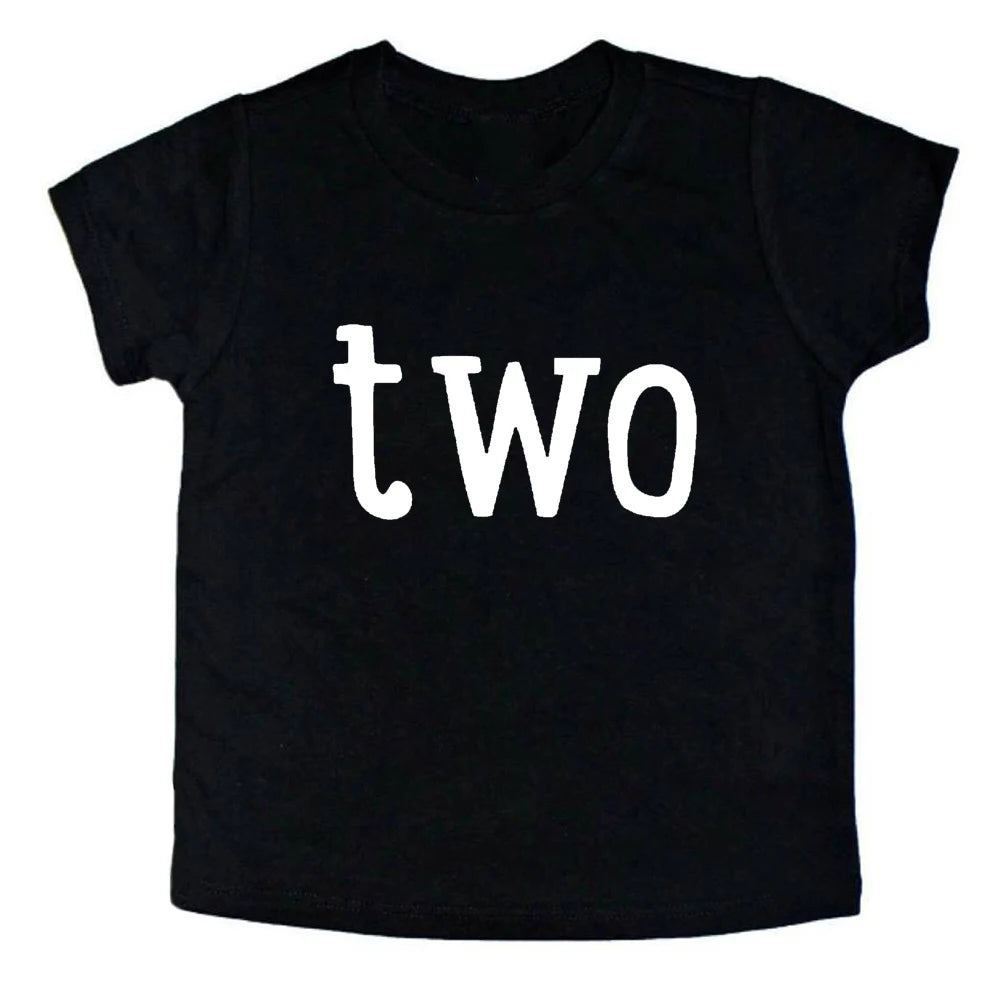 Kid's Birthday Tee Birthday Boy Birthday Girl Age Tee Shirts Short Sleeve Baby Fashion T-shirts Hot Birthday Design Drop Ship