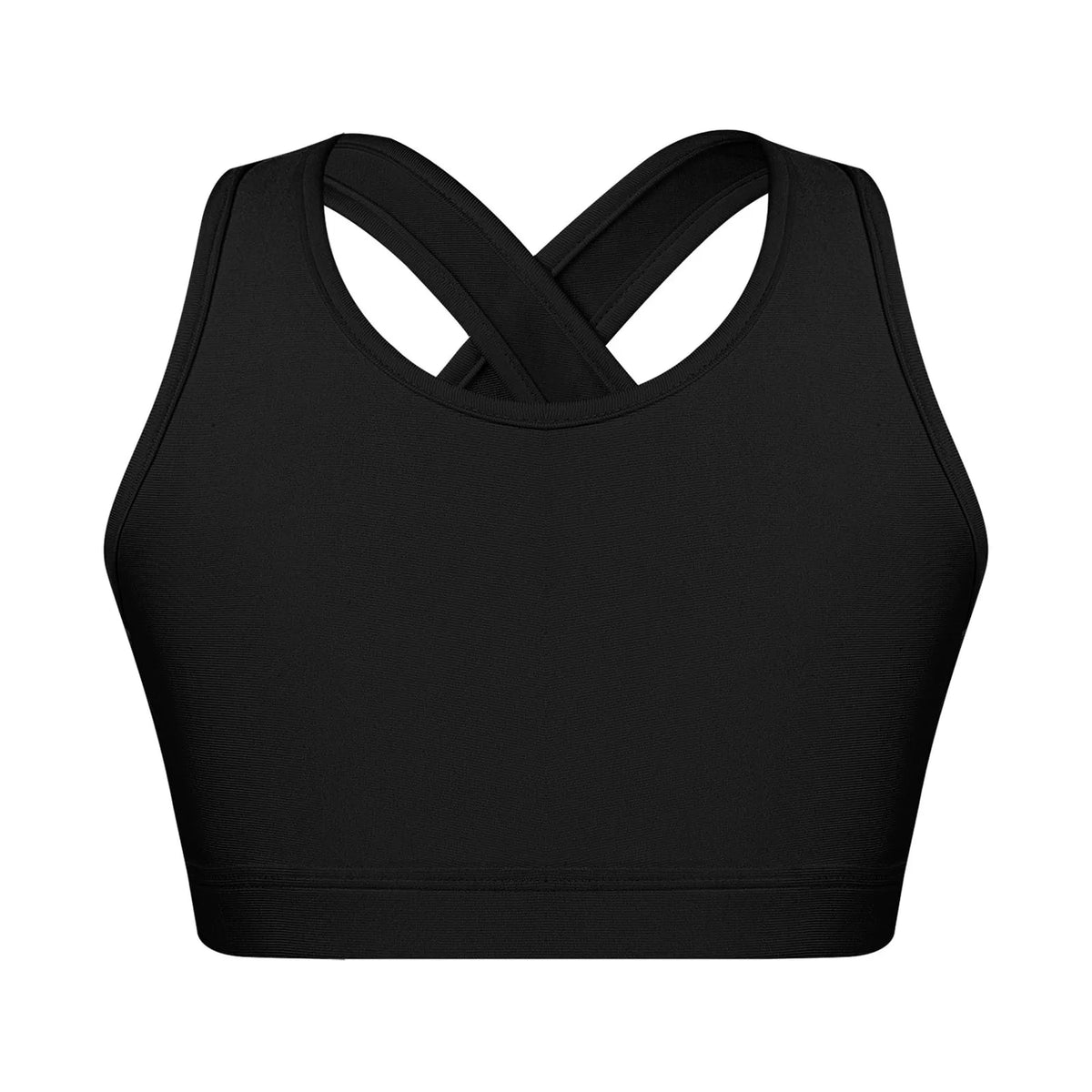 Kids Girls Sports Tracksuit Bra Vest Sleeveless Keyhole Back Camisoles Gymnastic Costume Street Dancewear for Running Gym Yoga