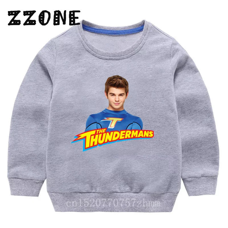 Kids Sweatshirts The Thundermans TV Shows Print Children Hoodies Casual Girls Boys Clothes Spring Autumn Baby Pullover Tops