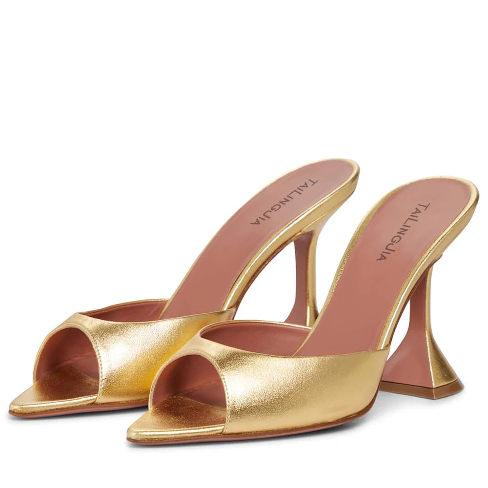 High Quality Pointed Toe Shoes Ladies High Heel Mules Womens Heels Heeled Sandals