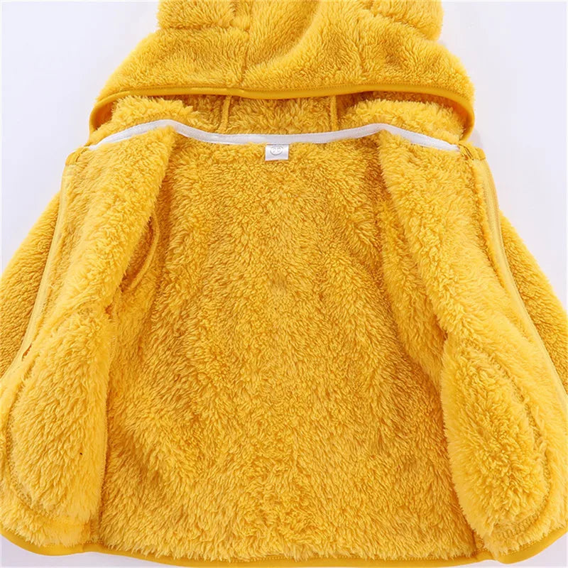 Colorful Fleece Hoodies 2-6T Long Sleeve Zipper Baby Coats for Boys & Girls Cute Hooded Jackets Kids Outerwear for Autumn Spring