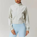 Women Yoga Jacket Sports Coat Windproof Yoga Clothes Quick-drying Long Sleeve Top Zipper Fitness Cardigan